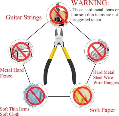BOOSDEN Wire Cutter 6.5 inch Cutting Pliers Diagonal Cutter Metal Snipper