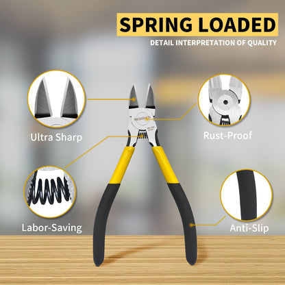 BOOSDEN Wire Cutter 6.5 inch Cutting Pliers Diagonal Cutter Metal Snipper