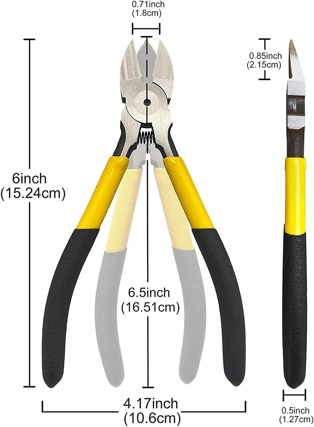 BOOSDEN Wire Cutter 6.5 inch Cutting Pliers Diagonal Cutter Metal Snipper