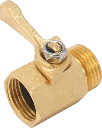 Heavy Duty Brass Garden Hose Shut Off Valve, 3/4 Inch, 2-Pack