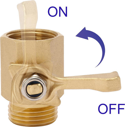 Heavy Duty Brass Garden Hose Shut Off Valve, 3/4 Inch, 2-Pack