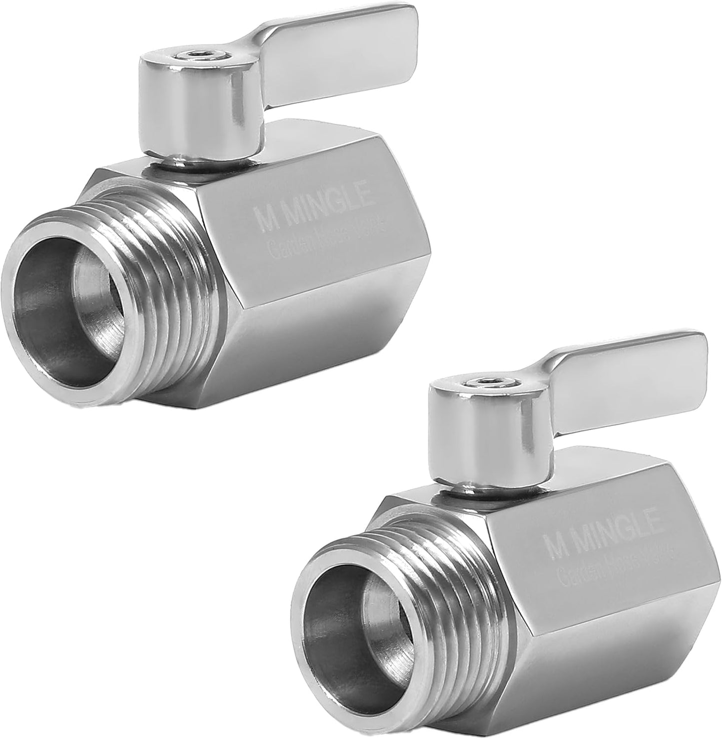 Heavy Duty Brass Garden Hose Shut Off Valve, 3/4 Inch, 2-Pack