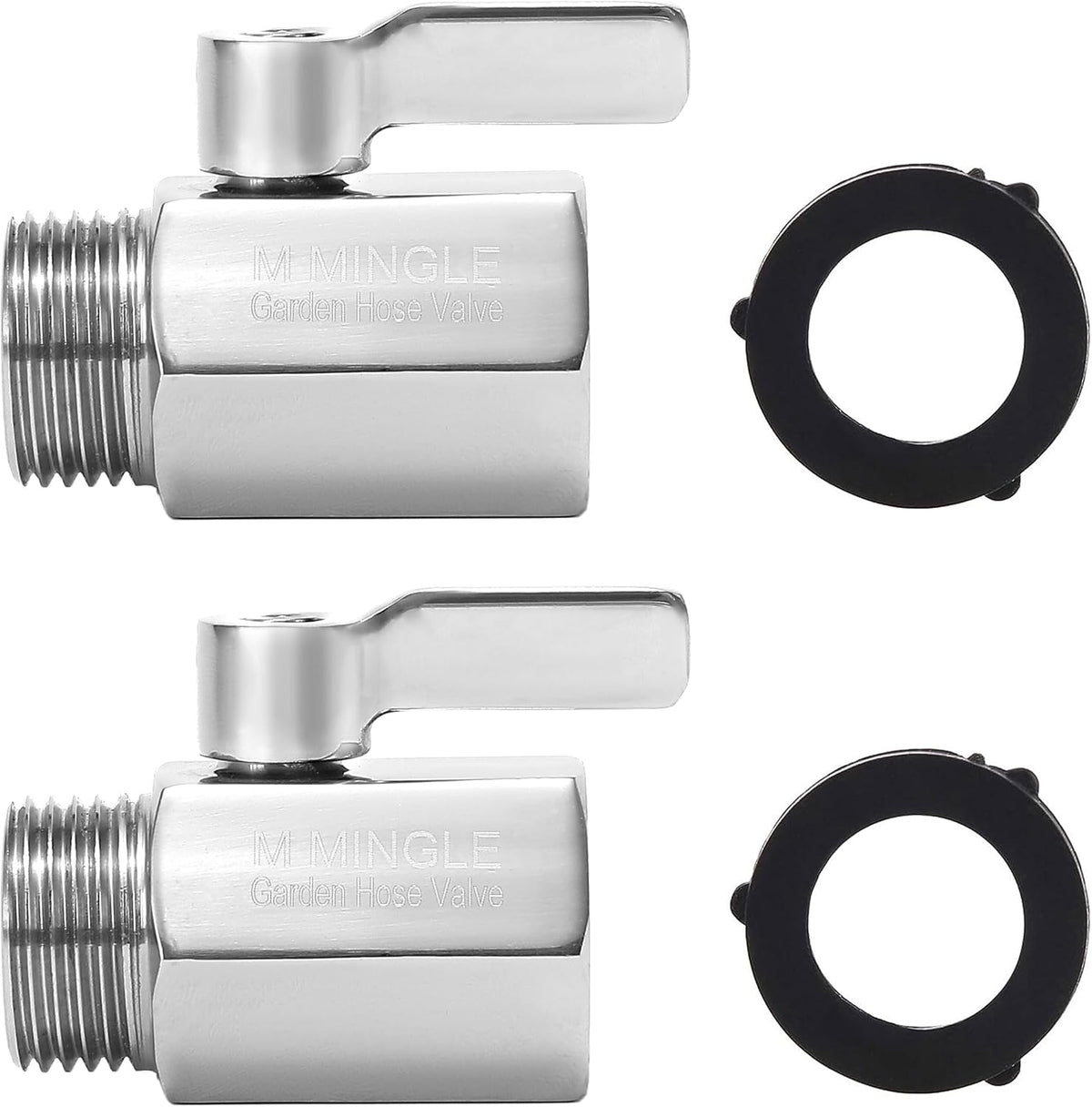 Heavy Duty Brass Garden Hose Shut Off Valve, 3/4 Inch, 2-Pack