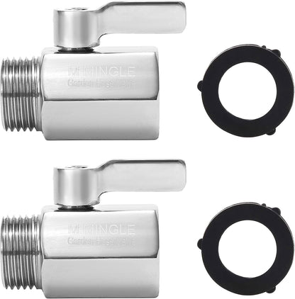 Heavy Duty Brass Garden Hose Shut Off Valve, 3/4 Inch, 2-Pack