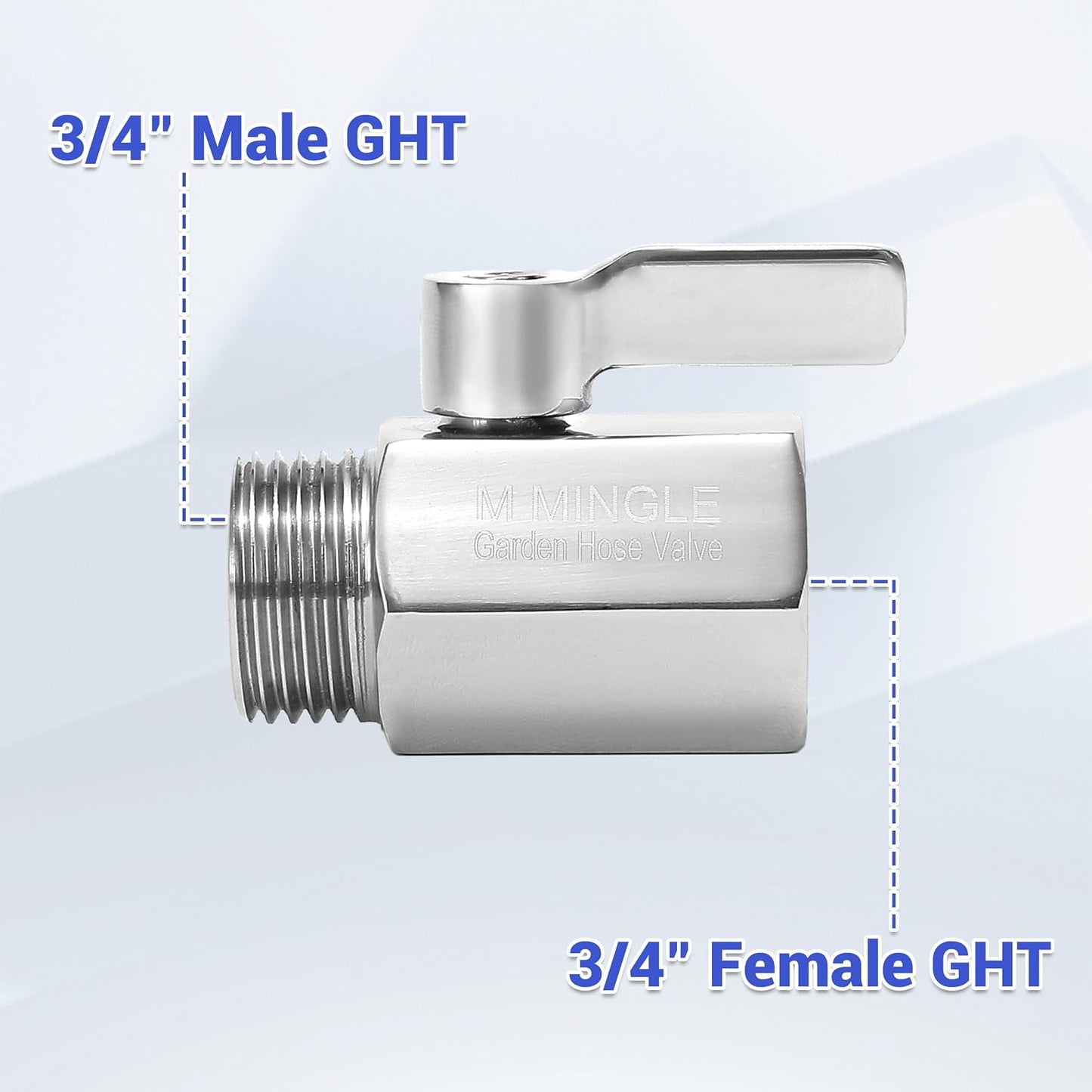 Heavy Duty Brass Garden Hose Shut Off Valve, 3/4 Inch, 2-Pack