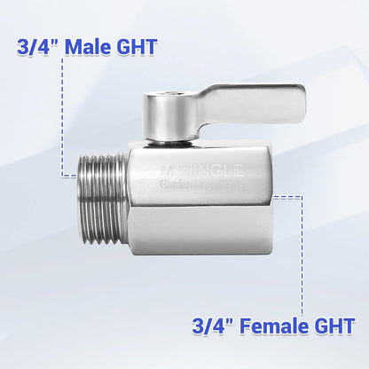 Heavy Duty Brass Garden Hose Shut Off Valve, 3/4 Inch, 2-Pack