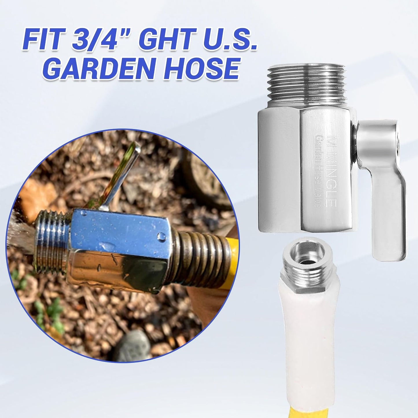 Heavy Duty Brass Garden Hose Shut Off Valve, 3/4 Inch, 2-Pack