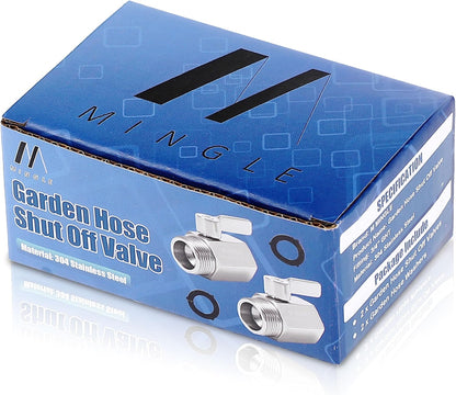 Heavy Duty Brass Garden Hose Shut Off Valve, 3/4 Inch, 2-Pack