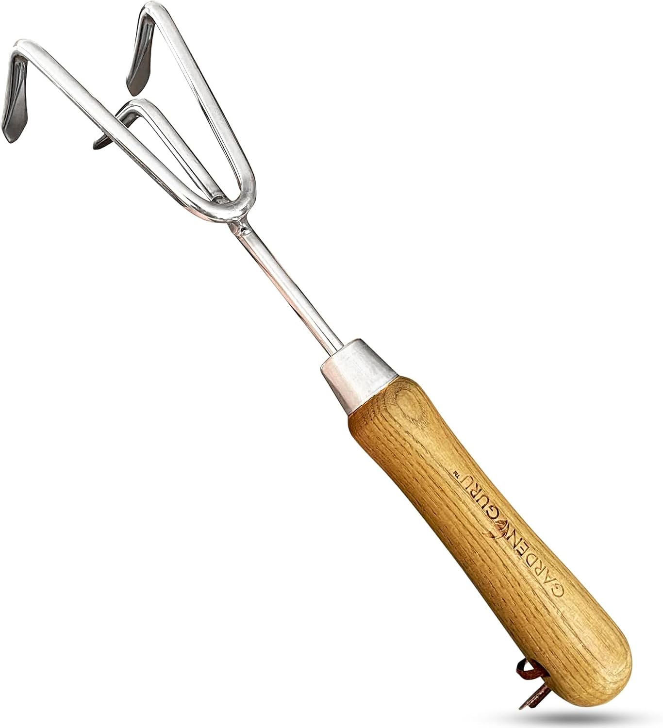 Eco Hand Cultivator Rake Tiller Tool- 100% Recycled Stainless Steel - Rust Resistant - FSC Certified Wood Ergonomic Handle - Great for Gardening Cultivating Loosening Weeding