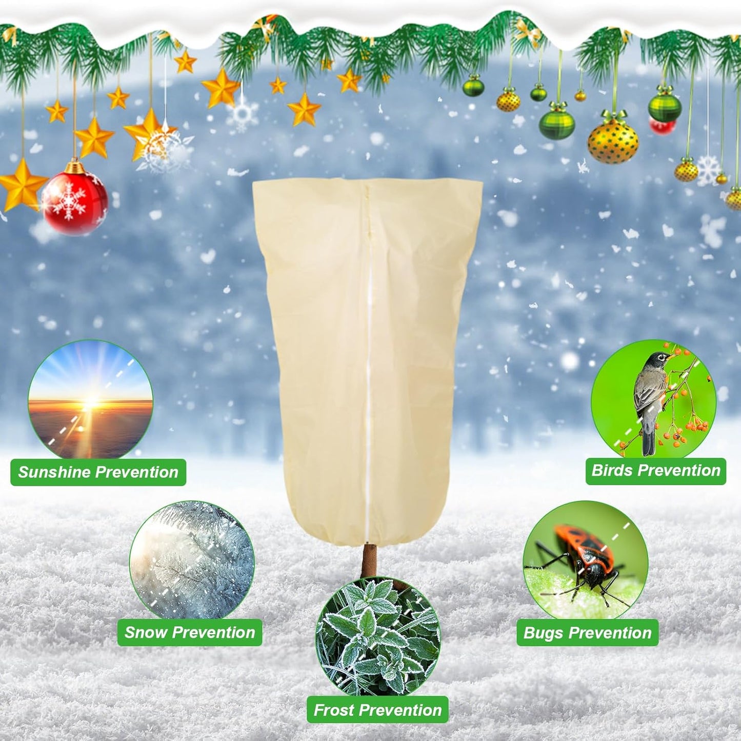 10FT x 30FT Plant Cover Freeze Protection 1.1 oz/yd Greenhouse Covers Frost Blankets for Vegetable Reusable Floating Row Cover for Winter Cold Weather,Garden Frost Sun Pest Protection