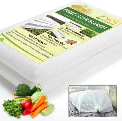 10FT x 30FT Plant Cover Freeze Protection 1.1 oz/yd Greenhouse Covers Frost Blankets for Vegetable Reusable Floating Row Cover for Winter Cold Weather,Garden Frost Sun Pest Protection