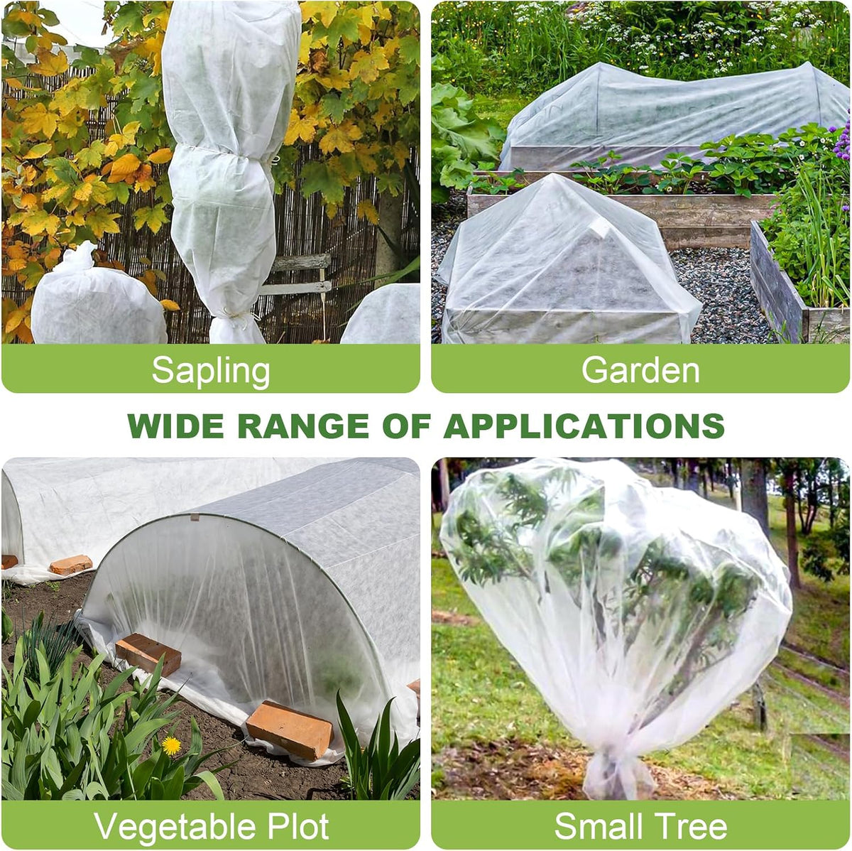 10FT x 30FT Plant Cover Freeze Protection 1.1 oz/yd Greenhouse Covers Frost Blankets for Vegetable Reusable Floating Row Cover for Winter Cold Weather,Garden Frost Sun Pest Protection