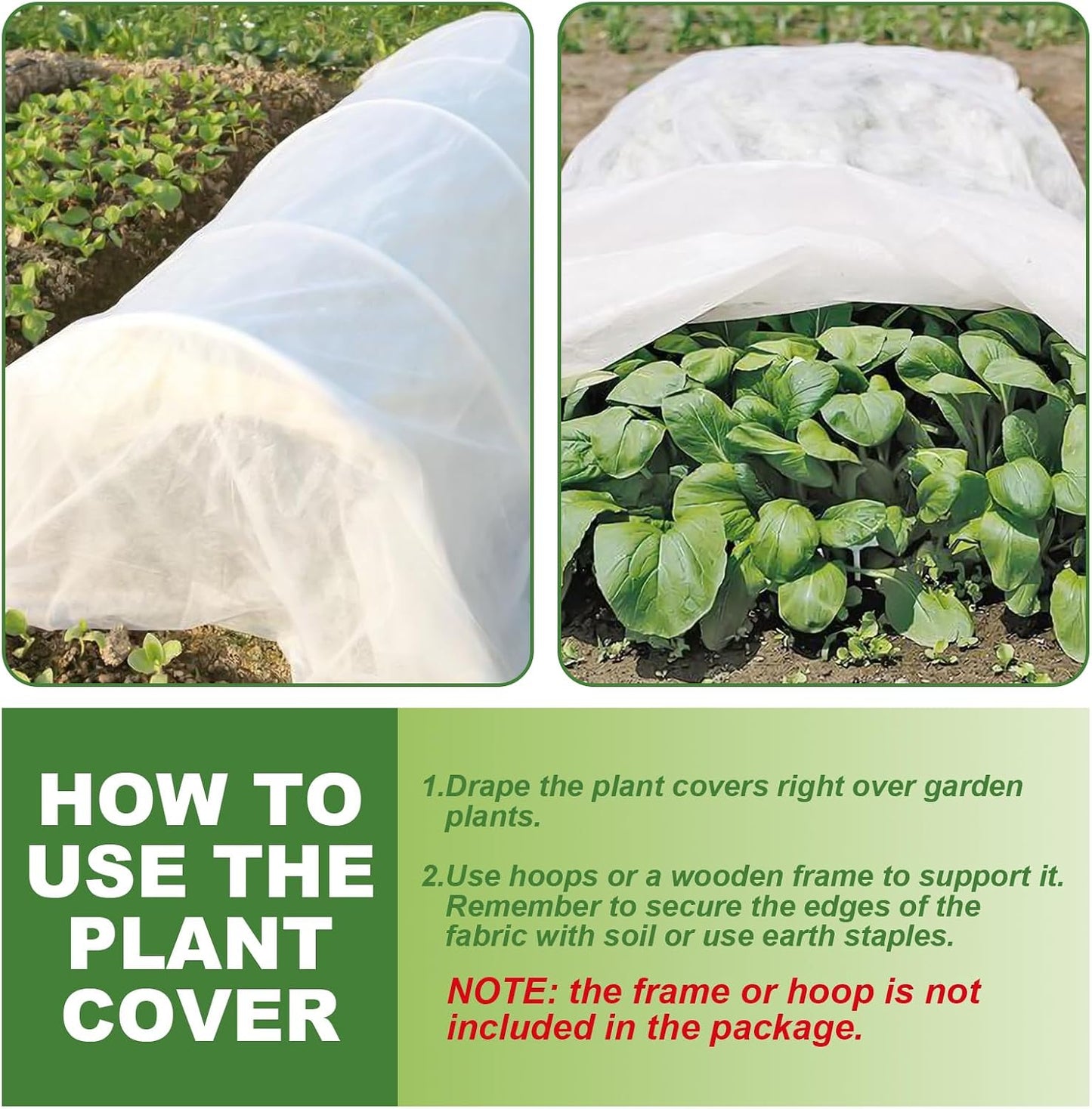 10FT x 30FT Plant Cover Freeze Protection 1.1 oz/yd Greenhouse Covers Frost Blankets for Vegetable Reusable Floating Row Cover for Winter Cold Weather,Garden Frost Sun Pest Protection