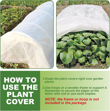 10FT x 30FT Plant Cover Freeze Protection 1.1 oz/yd Greenhouse Covers Frost Blankets for Vegetable Reusable Floating Row Cover for Winter Cold Weather,Garden Frost Sun Pest Protection