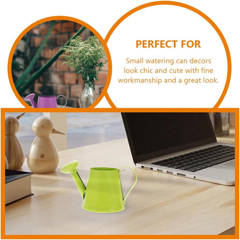 6pcs Mini Watering Can Child Iron Metal Flower Vessel, 8.5X4.7X4.3CM