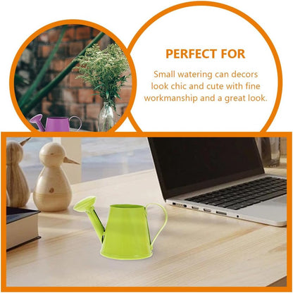 6pcs Mini Watering Can Child Iron Metal Flower Vessel, 8.5X4.7X4.3CM