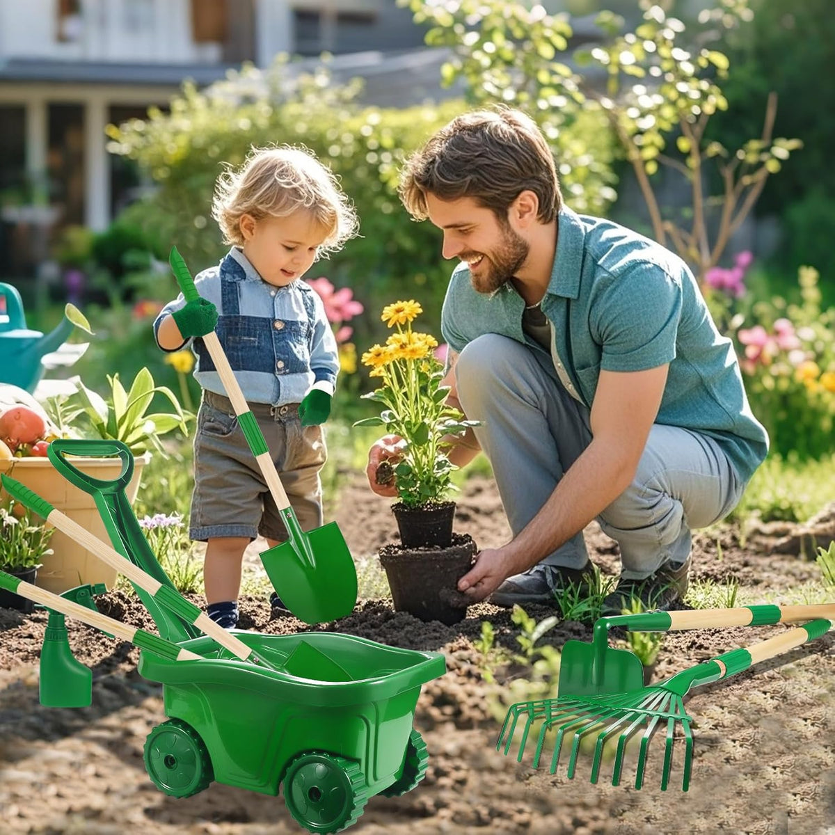 Kids Gardening Tools Set - 7pcs Garden Tool for Kids