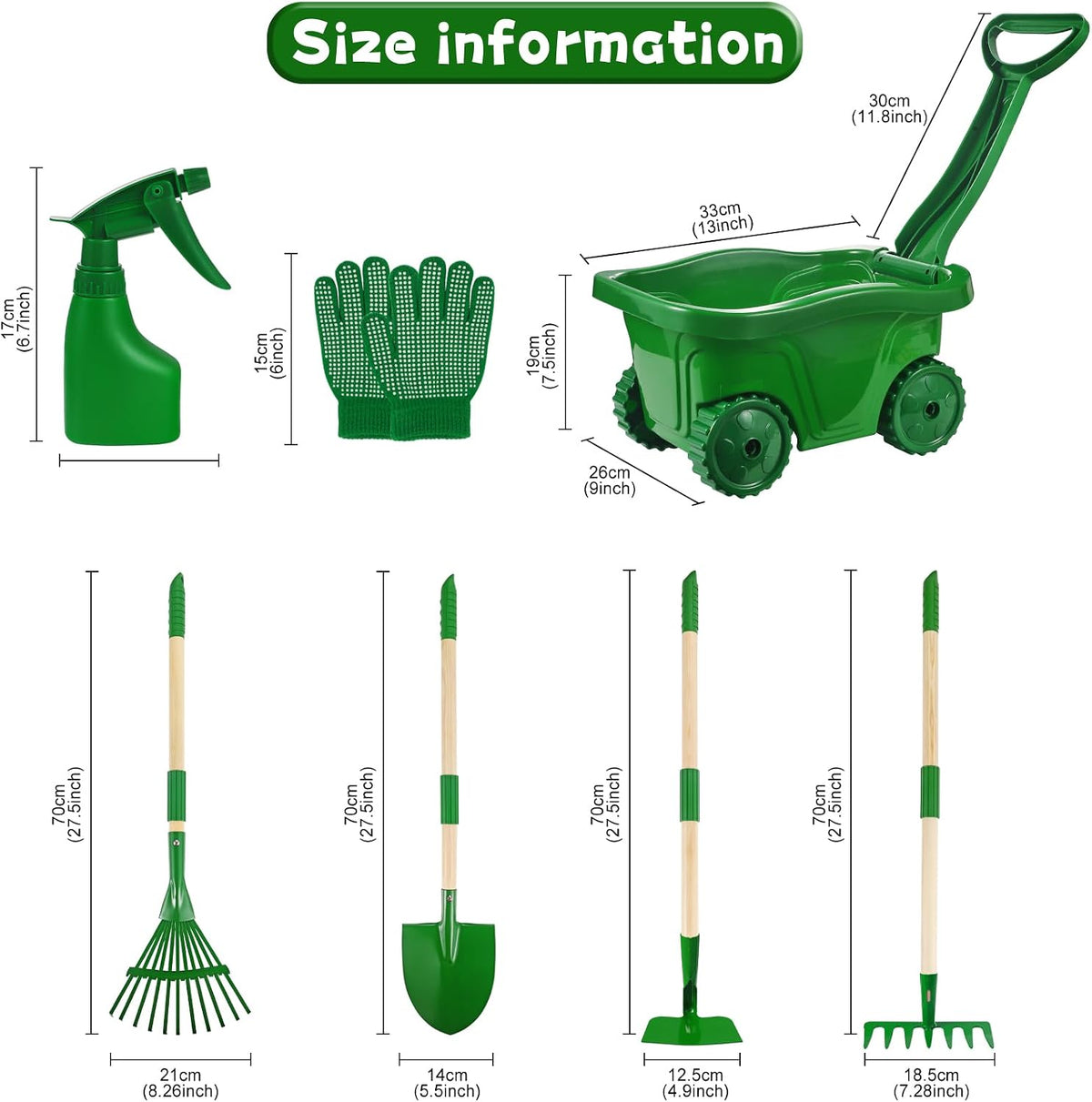 Kids Gardening Tools Set - 7pcs Garden Tool for Kids