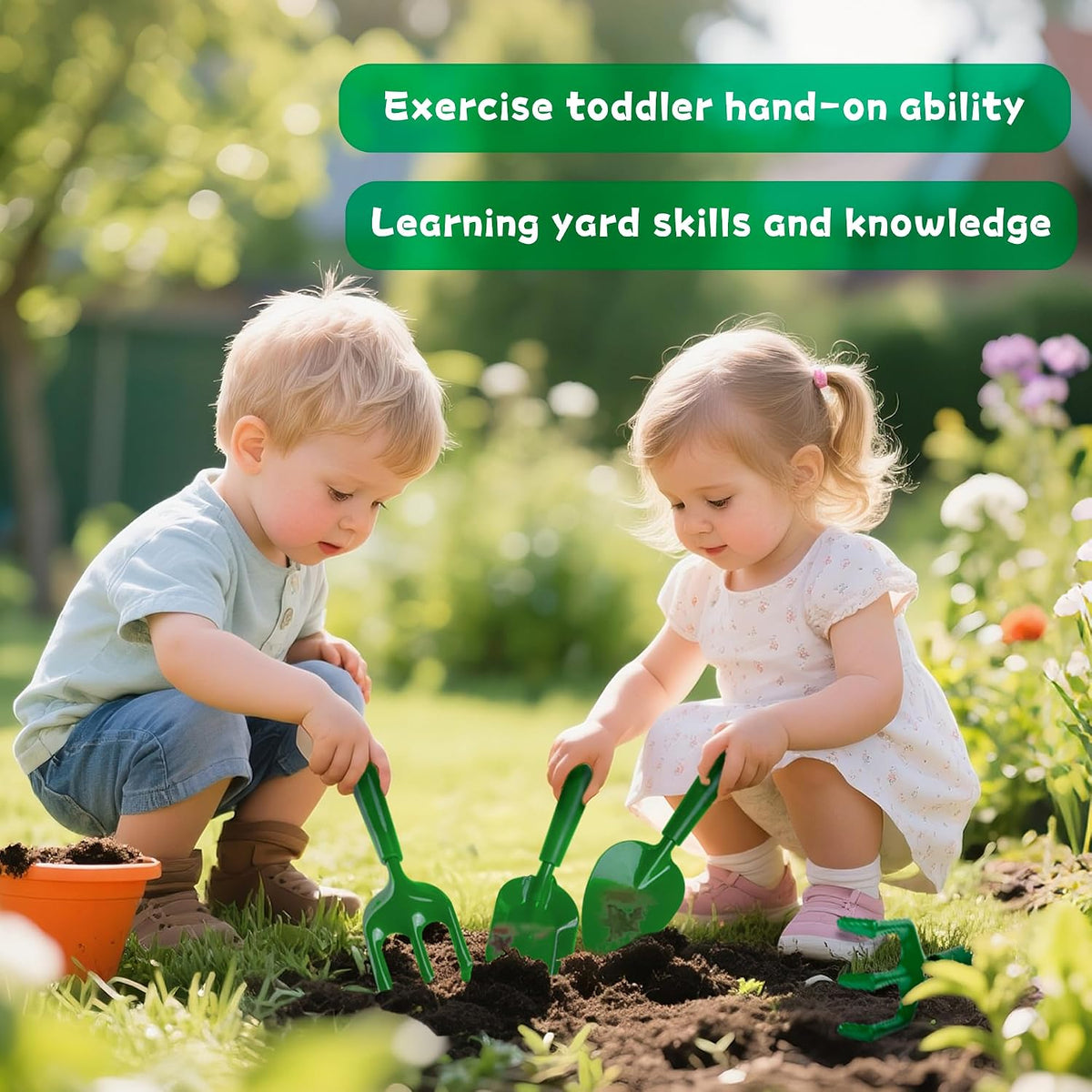 Kids Gardening Tools Set - 7pcs Garden Tool for Kids