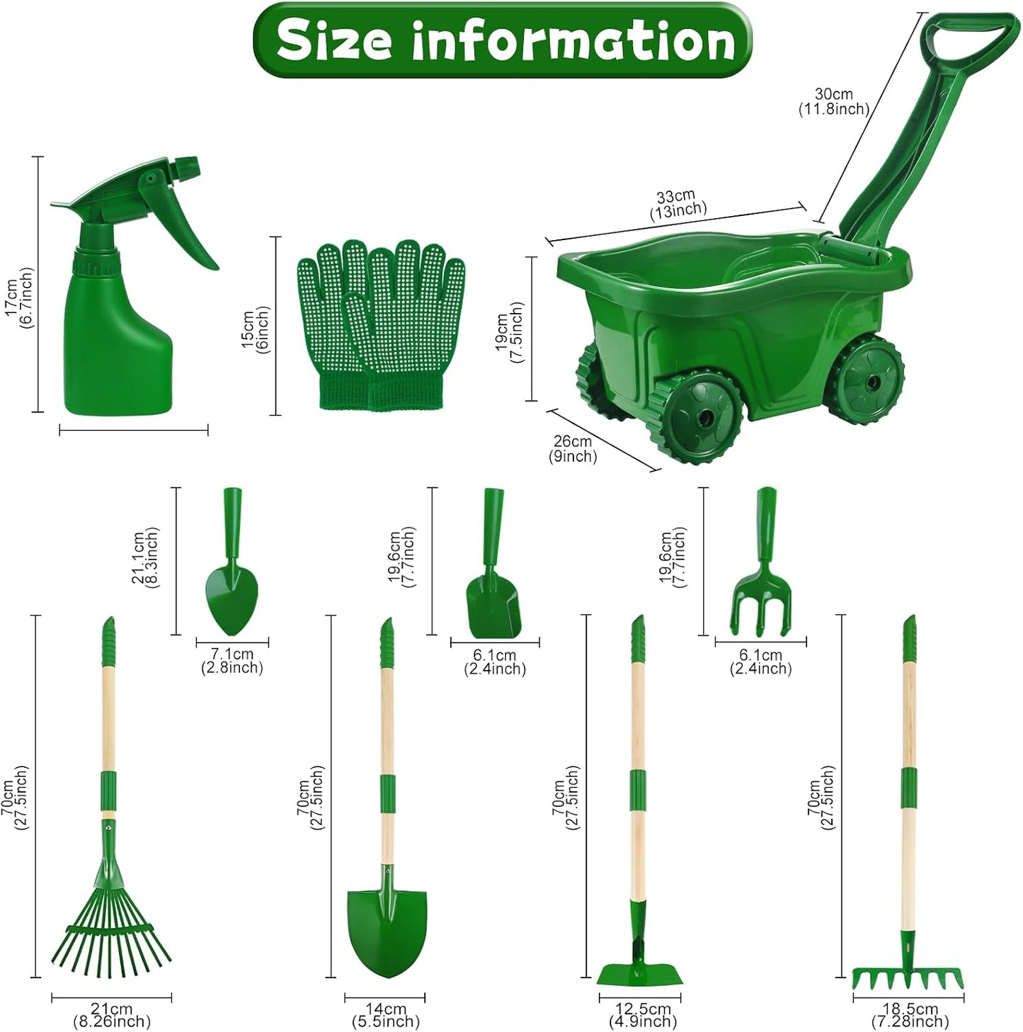 Kids Gardening Tools Set - 7pcs Garden Tool for Kids