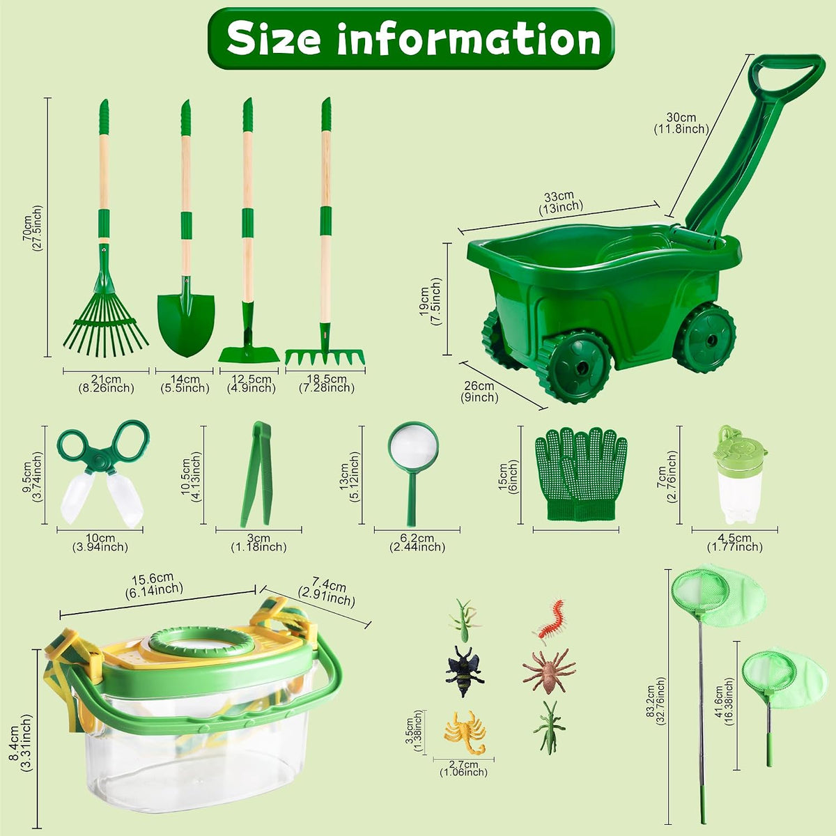 Kids Gardening Tools Set - 7pcs Garden Tool for Kids