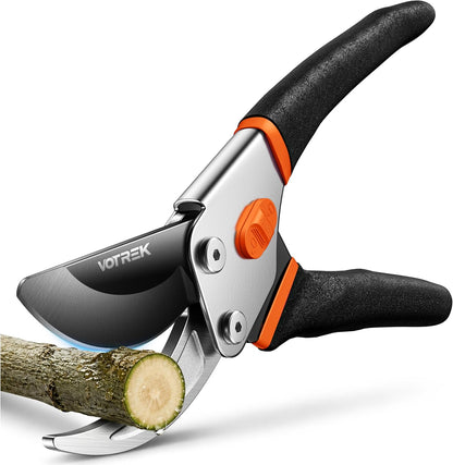 8.5" Bypass Pruning Shears, Jam-Proof Spring Clippers for branches