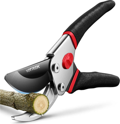 8.5" Bypass Pruning Shears, Jam-Proof Spring Clippers for branches
