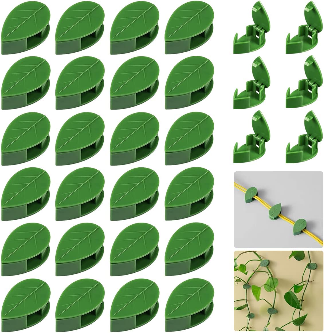 30 Pieces Plant Climbing Wall Fixture Clips Self-Adhesive Plant Fixer Invisible Wall Vines Fixing Clips Hook Plant Vine Traction Cable Wire Fixing