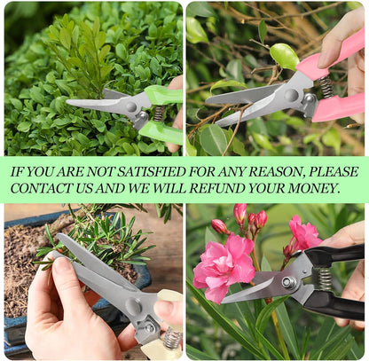 Germany Pruning Shears For Gardening, Arthritis Weak Hand Snips, 4x cutting power trimming, 1-Inch Cut Capacity Garden Clippers, Ergonomic handle, Rust resistant, high strength steel, Sharp