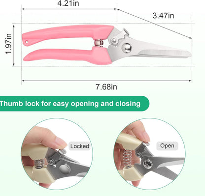 Germany Pruning Shears For Gardening, Arthritis Weak Hand Snips, 4x cutting power trimming, 1-Inch Cut Capacity Garden Clippers, Ergonomic handle, Rust resistant, high strength steel, Sharp