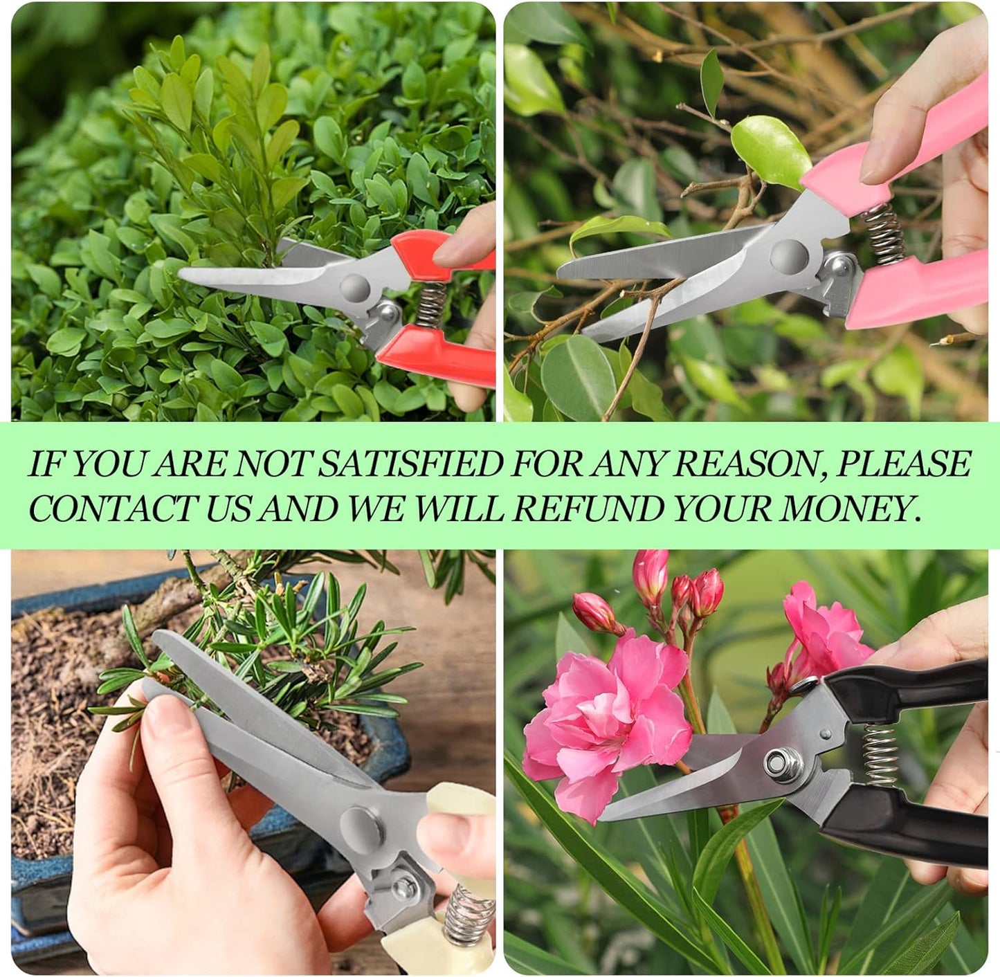 Germany Pruning Shears For Gardening, Arthritis Weak Hand Snips, 4x cutting power trimming, 1-Inch Cut Capacity Garden Clippers, Ergonomic handle, Rust resistant, high strength steel, Sharp