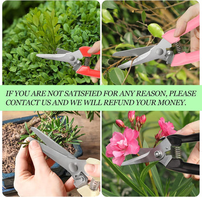 Germany Pruning Shears For Gardening, Arthritis Weak Hand Snips, 4x cutting power trimming, 1-Inch Cut Capacity Garden Clippers, Ergonomic handle, Rust resistant, high strength steel, Sharp