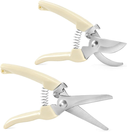 Germany Pruning Shears For Gardening, Arthritis Weak Hand Snips, 4x cutting power trimming, 1-Inch Cut Capacity Garden Clippers, Ergonomic handle, Rust resistant, high strength steel, Sharp