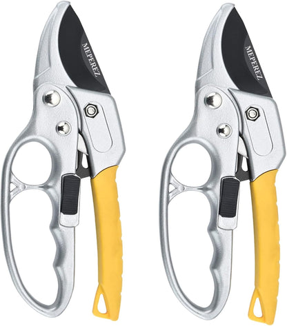 Germany Pruning Shears For Gardening, Arthritis Weak Hand Snips, 4x cutting power trimming, 1-Inch Cut Capacity Garden Clippers, Ergonomic handle, Rust resistant, high strength steel, Sharp
