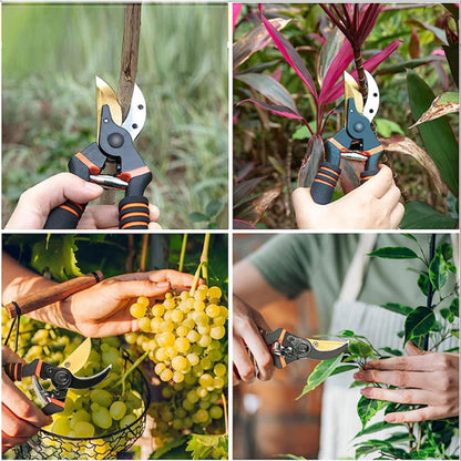 Germany Pruning Shears For Gardening, Arthritis Weak Hand Snips, 4x cutting power trimming, 1-Inch Cut Capacity Garden Clippers, Ergonomic handle, Rust resistant, high strength steel, Sharp