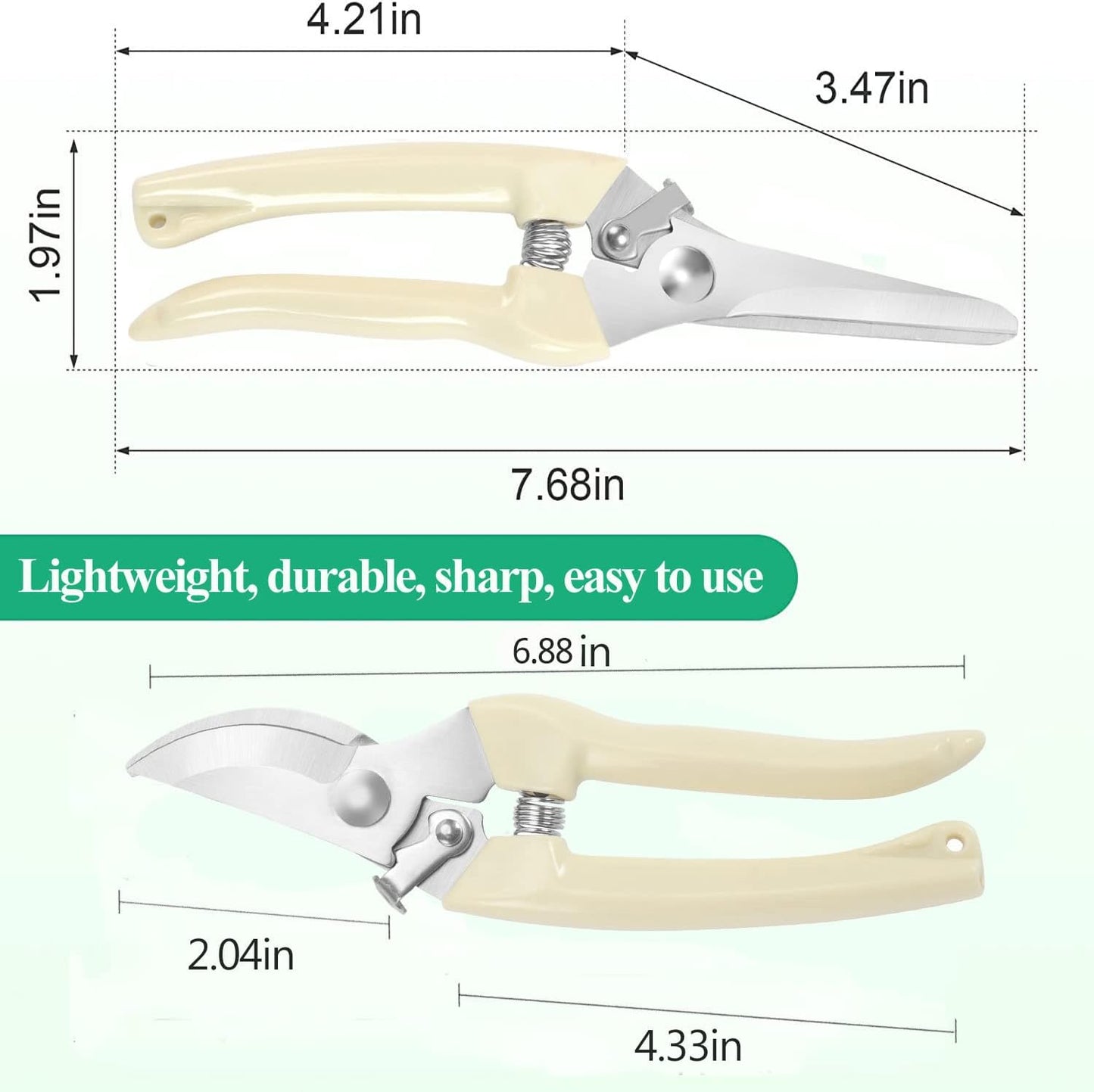 Germany Pruning Shears For Gardening, Arthritis Weak Hand Snips, 4x cutting power trimming, 1-Inch Cut Capacity Garden Clippers, Ergonomic handle, Rust resistant, high strength steel, Sharp