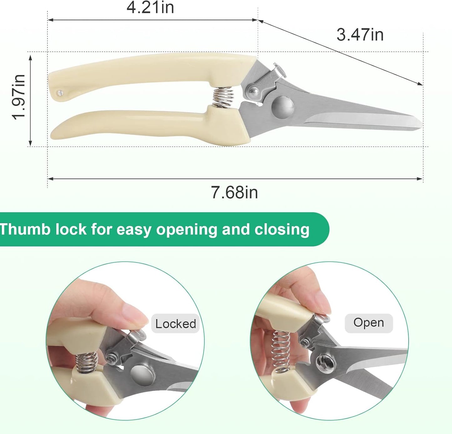 Germany Pruning Shears For Gardening, Arthritis Weak Hand Snips, 4x cutting power trimming, 1-Inch Cut Capacity Garden Clippers, Ergonomic handle, Rust resistant, high strength steel, Sharp