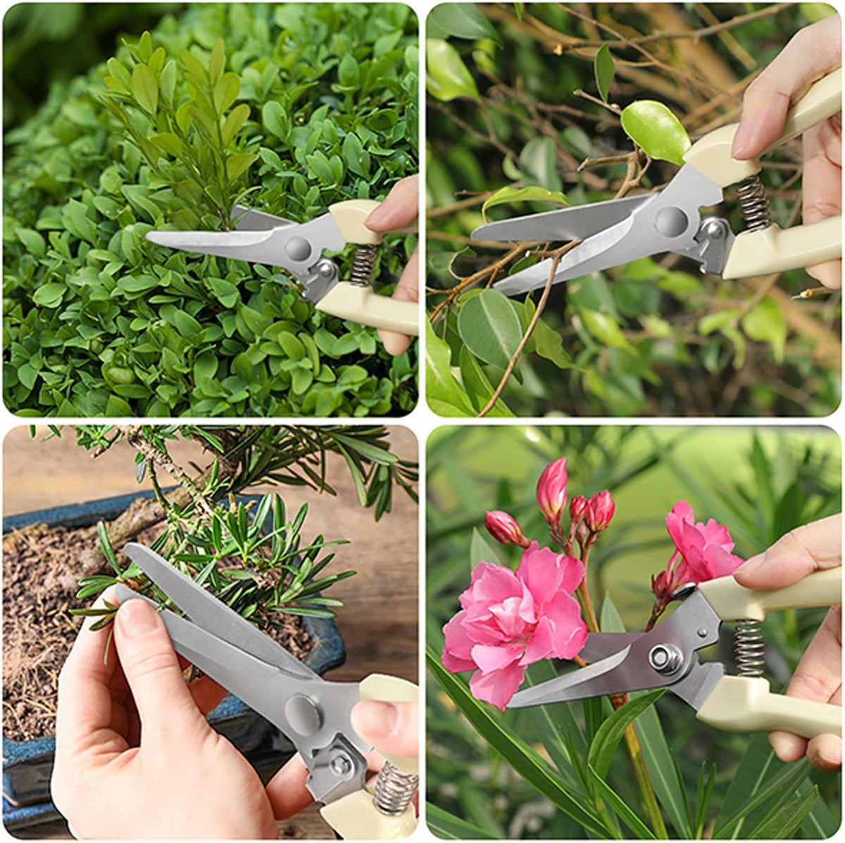 Germany Pruning Shears For Gardening, Arthritis Weak Hand Snips, 4x cutting power trimming, 1-Inch Cut Capacity Garden Clippers, Ergonomic handle, Rust resistant, high strength steel, Sharp