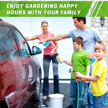 Garden Hose Nozzle Sprayer - 10 Spray Patterns, Thumb Control On Off Valve, Durable Water Nozzle, Extra 4 Washers, for Watering Garden, Cleaning, Washing Car, Showering Pets Lawngreen