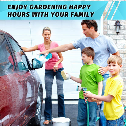 Garden Hose Nozzle Sprayer - 10 Spray Patterns, Thumb Control On Off Valve, Durable Water Nozzle, Extra 4 Washers, for Watering Garden, Cleaning, Washing Car, Showering Pets Lawngreen