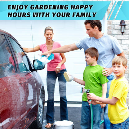 Garden Hose Nozzle Sprayer - 10 Spray Patterns, Thumb Control On Off Valve, Durable Water Nozzle, Extra 4 Washers, for Watering Garden, Cleaning, Washing Car, Showering Pets Lawngreen