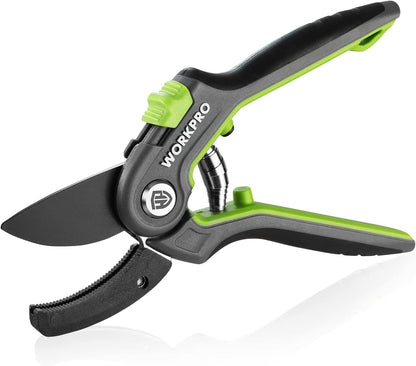 Pruning Shears, Garden Clippers with SK5 Steel Blades, 8" Bypass