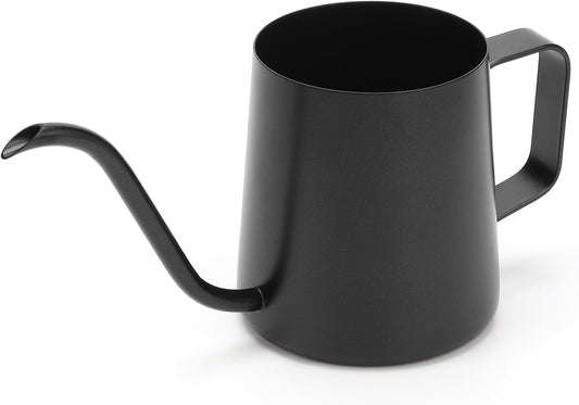 350ml Small Watering Can for Indoor Plants, 12oz Mini Plant Watering Pot with Long Spout and Handle, Black Tiny Stainless Steel Watering-Can for Outdoor Indoor Plants Flower Garden