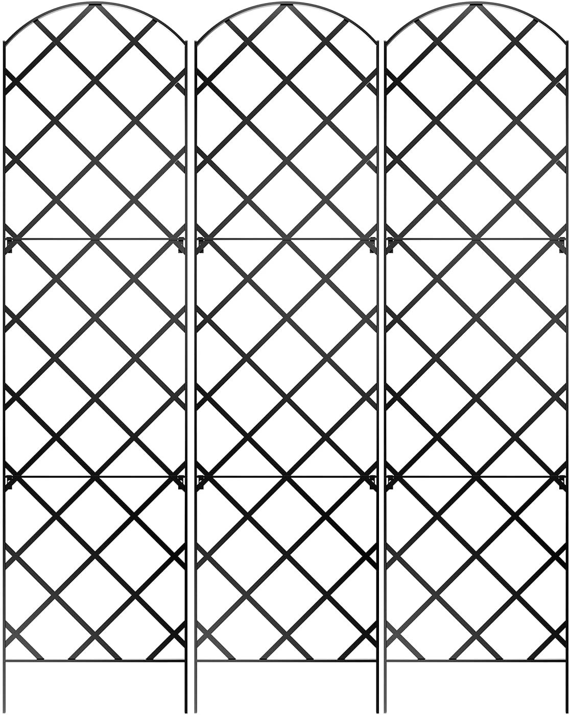 Giant Trellis, 108” high (9’ Tall) by 28” Wide Trellis with Arched top - Pack of 3 Complete trellises
