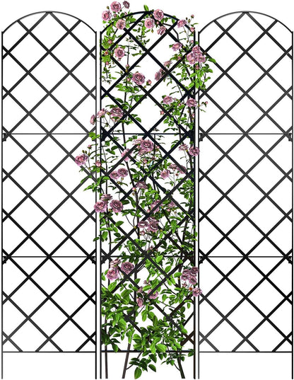 Giant Trellis, 108” high (9’ Tall) by 28” Wide Trellis with Arched top - Pack of 3 Complete trellises
