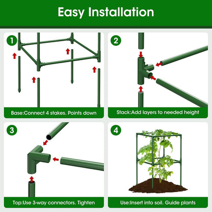 4 Pack Tomato Cage for Garden Support, 43 inch Tall Adjustable Plant Support Stakes, Tomato Trellis Extra Bold for Climbing Vegetables Plants Flowers