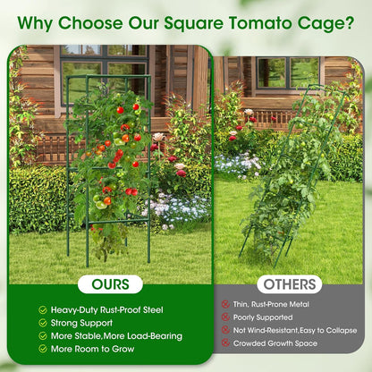 4 Pack Tomato Cage for Garden Support, 43 inch Tall Adjustable Plant Support Stakes, Tomato Trellis Extra Bold for Climbing Vegetables Plants Flowers