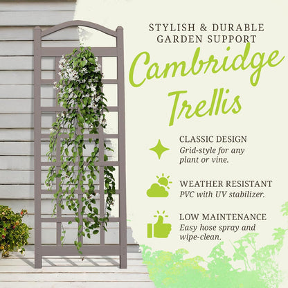 Cambridge Wall Mounted Garden Vinyl Trellis, 28" x 75", White