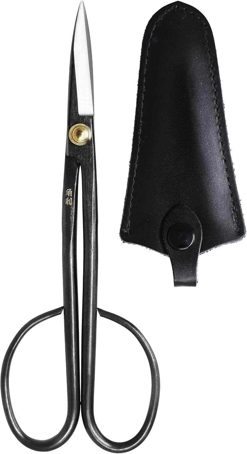 Satsuki Bonsai Scissors Made in Japan 7", Japanese Carbon Steel Blade, Precision Bonsai Shears for Fine Pruning and Trimming