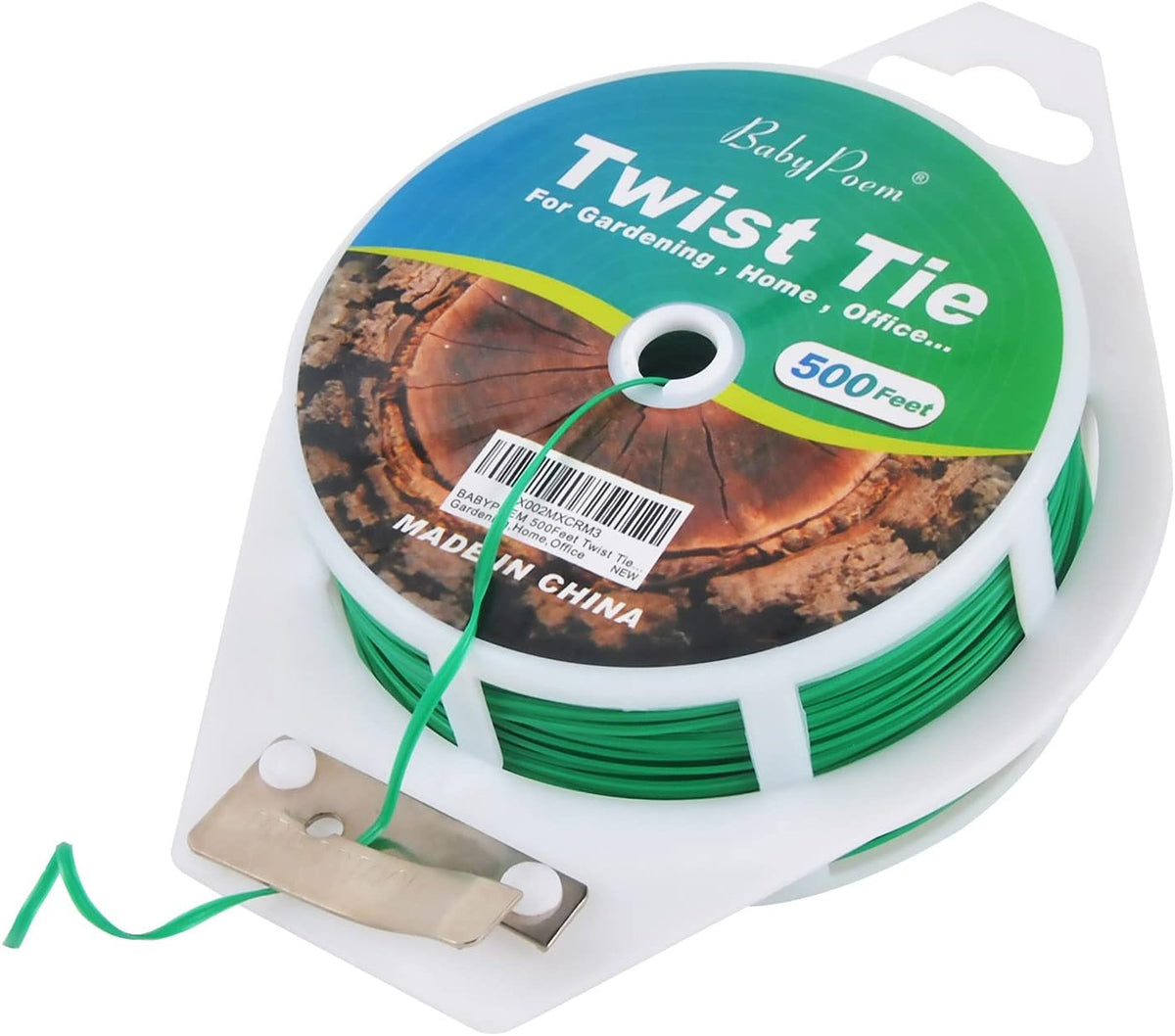 500 Feet (152M) Twist Ties with Cutter, Plastic Multi-purpose Reusable Twist Wire for Gardening, Home, Office